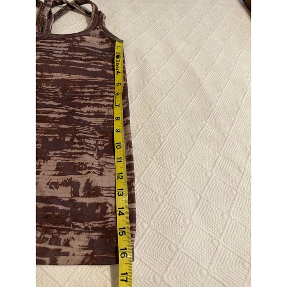Athleta Workout Tank Top Brown Camo Strappy Back Layering Fitted Activewear - Picture 10 of 12
